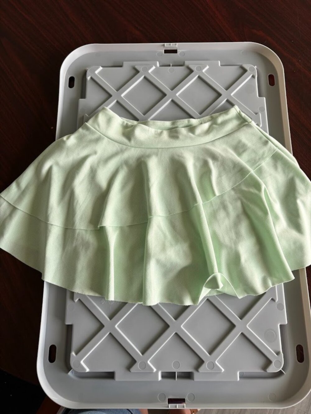 High-Waisted Mint Green Ruffle Tennis Skirt with Built-In Shorts Size XS